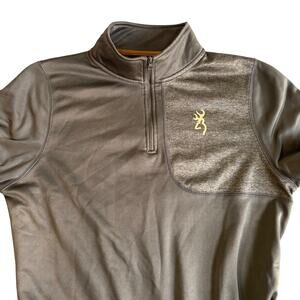 Browning men's Large Fleece Lined Quarter‎ Zip Shirt Olive Drab size medium